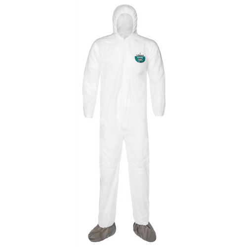 SafetyCo Lakeland SafeGard™ Economy Coveralls provide the breathable comfort and protection you need from dirt, dust, grease, grime and light aerosol mist. Attached hood and boots for maximum protection.