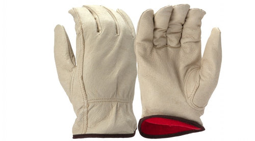 Pyramex GL4003K Pig Skin Leather Fleece Driver Gloves (Dozen)