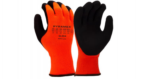 Pyramex GL504 Insulated Dipped ANSI A2 Cut Resistant Work Glove HiVis