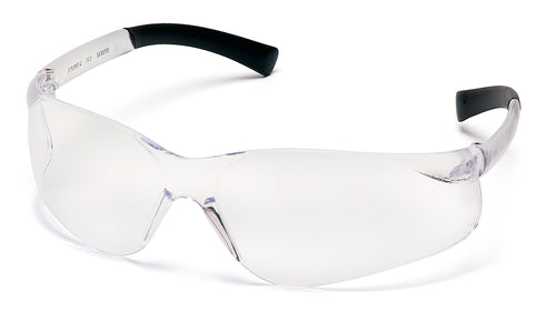 SafetyCo Pyramex ZTEK S2510ST Clear H2X Anti-Fog Lens with Clear Temples  Features  Integrated nose piece. Soft, non-slip rubber temple tips provide non-binding fit. Economical wrap-around single lens provides full panoramic view. Scratch resistant polycarbonate lens provides 99% UVA/B/C protection.