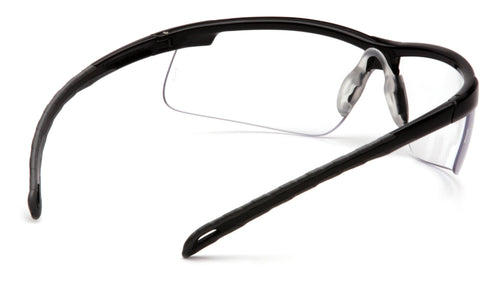 SafetyCo Pyramex Clear H2X Anti-Fog Safety Glasses   Features  Soft nose-piece for snug fit Semi-frame & slim co-material temple design for lightweight spectacle – 22 gm Offers a clear panoramic view without obstruction 8 base wraparound lens provides full front side protection Scratch-resistant, poly-carbonate lens provide 99.9% of UV protection