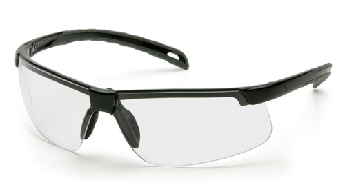 SafetyCo Pyramex Clear H2X Anti-Fog Safety Glasses   Features  Soft nose-piece for snug fit Semi-frame & slim co-material temple design for lightweight spectacle – 22 gm Offers a clear panoramic view without obstruction 8 base wraparound lens provides full front side protection Scratch-resistant, poly-carbonate lens provide 99.9% of UV protection