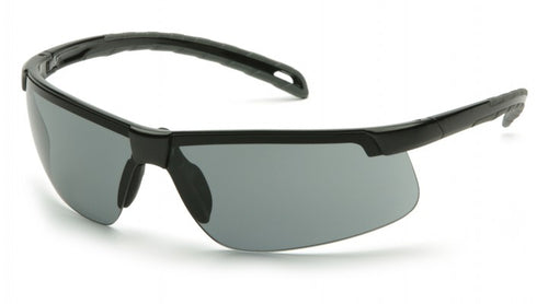 SafetyCo Pyramex Gray H2X Anti-Fog Lens with Black Frame  Features Soft nosepiece for snug fit Semi-frame & slim co-material temple design for lightweight spectacle – 22 gm Offers a clear panoramic view without obstruction 8 base wraparound lens provides full front side protection Scratch-resistant, polycarbonate lens provide 99.9% of UV protection