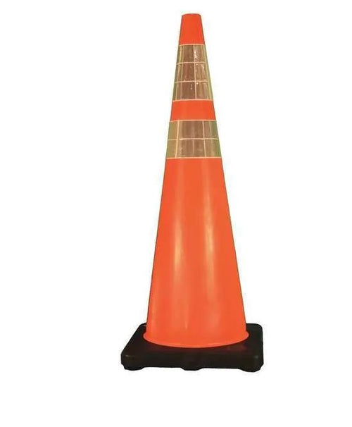 ORANGE TRAFFIC CONE; 36" IN HEIGHT WITH DUAL REFLECTIVE STRIPS; PRICED PER CONE