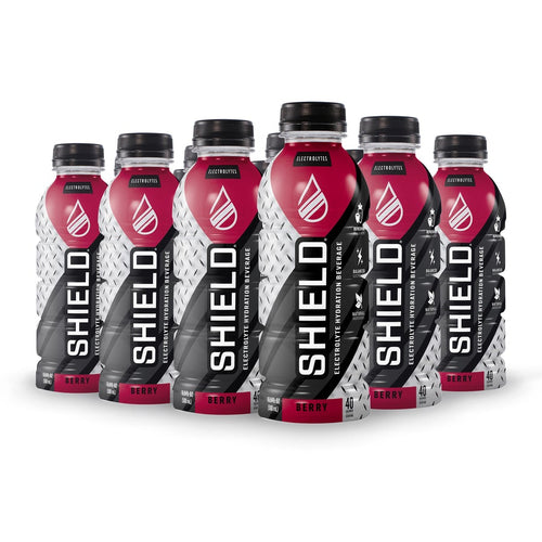 SHIELD ELECTROLYTE HYDRATION BEVERAGE MIX; READY TO DRINK BOTTLES; CASE OF BERRY FLAVOR; PRICED PER CASE