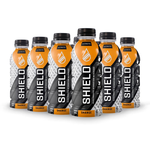 SHIELD ELECTROLYTE HYDRATION BEVERAGE MIX; READY TO DRINK BOTTLES; CASE OF ORANGE FLAVOR; PRICED PER CASE