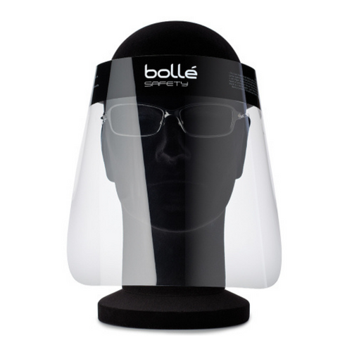 BOLLE DISPOSABLE FACE SHIELD ANTI FOG SHIELD WITH ELASTIC HEAD BAND ONE SIZE FITS ALL