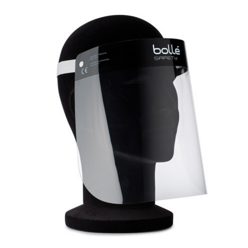 BOLLE DISPOSABLE FACE SHIELD ANTI FOG SHIELD WITH ELASTIC HEAD BAND ONE SIZE FITS ALL