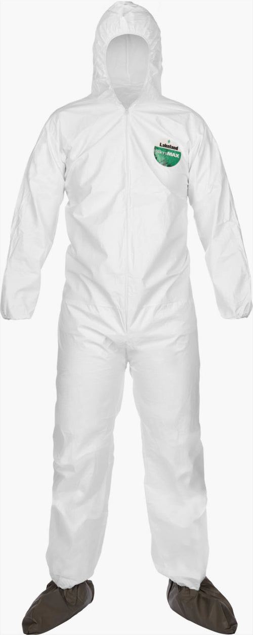 SafetyCo Lakeland MicroMax® adds a durable polyester scrim for the strength and protection you need from dirt, dust, grease, grime and light chemical splash. Attached hood and boots for maximum coverage and protection.